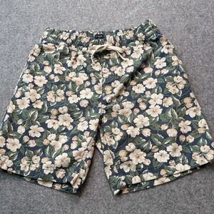 Men's‎ J. Crew Blue, Cream and Green Floral Swim Shorts Trunks Size Small
